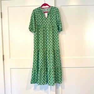 Beautiful Green Printed maxi dress